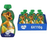 Mellin Merenda Disney Re Leone, Timon, Pera, 6x110g | 100% Frutta con Vitamina C, Indicato a partire dal 9° mese