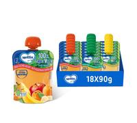 Mellin Merenda, Mix Gusti, Mela, Pera e Frutta Mista, 18x90g | 100% Frutta Mista