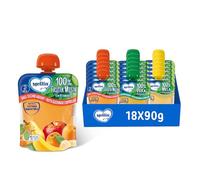 Mellin Merenda, Mix Gusti, Mela, Pera e Frutta Mista, 18x90g