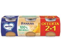 Mellin Omogeneizzato Banana 100% Naturale, 3x100g