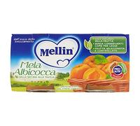 Mellin - Omogeneizzato, Mela Albicocca, 11 Confezioni da 2 Pezzi da 100 Gram (22 Pezzi, 2200 gr)