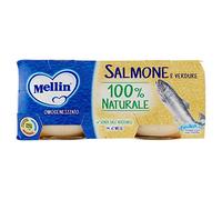 Mellin Omogeneizzato Salmone e Verdure, 2 x 80g
