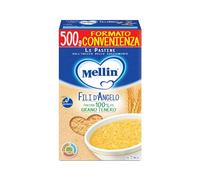 Mellin - Fili d'Angelo - Pastina a base di Farina di Grano Tenero con Calcio e Vitamine, per Bambini dal 5° Mese Compiuto - Confezione da 500gr