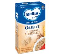Mellin La Pasta dei Bimbi, 100% Naturale, ORSETTI con Grano Tenero e Lenticchie 280g