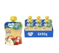 Mellin, Pouch Merenda 100% Mela con Vitamina C - 6 Confezioni da 90 gr