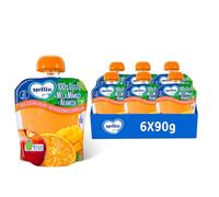 Mellin, Pouch Merenda Frutta 100% Mela, Mango e Arancia - 6 Confezioni Da 90 Gr