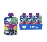 Mellin, Pouch Merenda 100% Mirtillo e Ribes Nero con Carota - 6 Confezioni da 90 gr