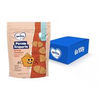 Mellin - Puzzle Crackers Pomodoro e Basilico, Snack per Bambini dal 15° Mese Compiuto, Senza Sale Aggiunto - 6 Confezioni da 105 grammi (Totale 630gr)