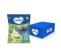 Mellin - Rotelle di Piselli e Mais - Snack Biologico per Bambini dal 12° Mese Compiuto - 6 Confezioni da 20 grammi (Totale 120gr)