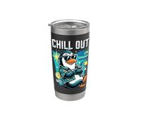 Mellow Penguin Tropical Shirt Retro Geometric Art Bicchiere termico in acciaio inox doppia parete