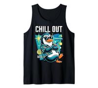 Mellow Penguin Tropical Shirt Retro Geometric Art Canotta