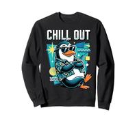 Mellow Penguin Tropical Shirt Retro Geometric Art Felpa