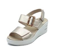 Melluso 019227Q Platino Sandali per Donna in Pelle con Triplo Stretch (Taglia 37)