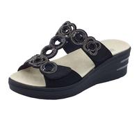 Melluso 019247 Nero Sandali per Donna in Scamosciato con Doppio Stretch ed Estraibile (Taglia 35)