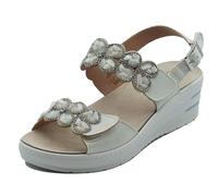 Melluso 019267 White Sandali per Donna in Pelle Bianca con Doppio Stretch e Fibbia (Taglia 38)