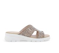 Melluso Ciabatta Sportiva con Zeppa e Strass Marrone r80232q 37
