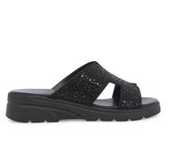 Melluso Ciabatta Sportiva con Zeppa e Strass Nero r80232q 38