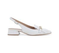Melluso Comoda Slingback Donna con Frangia Pelle Bianca
