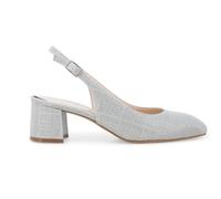 Melluso Décolleté Donna Slingback Chiuso Argento Glitterato con Tacco Largo d180q 37