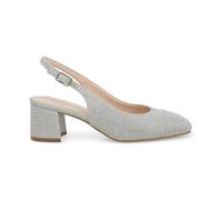 Melluso Décolleté Slingback Comfort in Tessuto Argento 38.5 / Argento