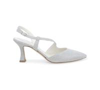 Melluso Donna Slingback Elegante in Tessuto Argento 36 / Argento