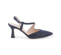 Melluso Donna Slingback Elegante Tessuto Blu Tacco Alto