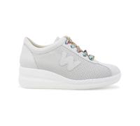 Melluso Donna Sneaker Comoda in Pelle Bianco con Zeppa 37.5 / Bianco