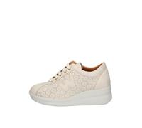 Melluso Donna Sneakers in Pelle Beige con Microfori 38 / Beige