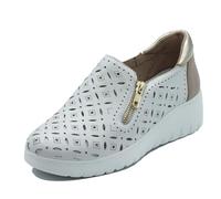 Melluso K55483 Bianco Mocassini per Donna in Pelle con Zeppa (Taglia 38)