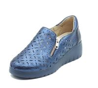Melluso K55483 Blu Mocassini per Donna in Pelle con Zeppa (Taglia 39)
