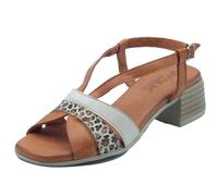 Melluso K56088 Cuoio Sandali per Donna in pelle marrone con tacco medio e fibbi