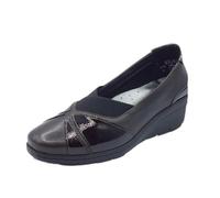 Melluso K91637 Brown Mocassini Confort per Donna in Pelle e Vernice Marrone con Zeppa Media (Taglia 39)