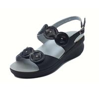 Melluso K95228Z Nero Sandali Confort per Donna in pelle con doppio stretch sotto