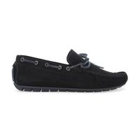 Melluso Mocassino caro shoe in camoscio nero con laccetti u16007q