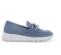 Melluso Mocassino comfort blu avio in camoscio con accessorio r20091