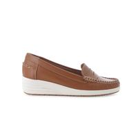 Melluso Mocassino comodo classico con zeppa in pelle cuoio 01028q