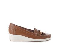 Melluso Mocassino con zeppa comodo in pelle cuoio 01027q