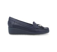 Melluso Mocassino Donna con Zeppa in Pelle Blu Traforata 39 / Blu