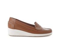 Melluso Mocassino Donna con Zeppa in Pelle Cuoio 42 / Marrone