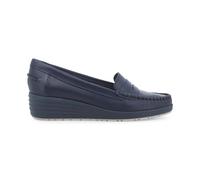 Melluso Mocassino Donna in Pelle Blu con Zeppa 37 / Blu
