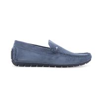 Melluso Mocassino slip-on car shoe in camoscio blu avio u16017q