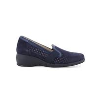 Melluso Mocassino slip-on comfort blu navy traforato con zeppa r30618q