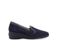 Melluso Mocassino slip-on comfort blu navy traforato con zeppa r30618q