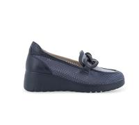 Melluso Mocassino Zeppa Blu Navy con Lavorazione Traforata e Fiocco k55480 39