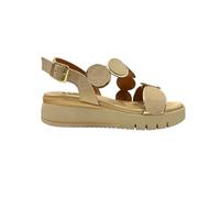 Melluso Sandali da Donna in Pelle Scamosciata, 037156 (Beige/Platino, Sistema Taglie Calzature EU, Adulto, Numero, Media, 38)