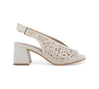 Melluso Sandalo Donna Camoscio Beige Traforato Gioiello