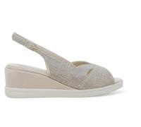 Melluso Sandalo Donna Comodo in Tessuto Platino r80339q 39
