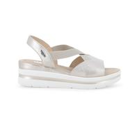 Melluso Sandalo Donna Platino con Zeppa Platform e Fasce Elastiche