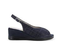 Melluso Sandalo Donna Slingback in Tessuto a Trama Blu 37 / Blu