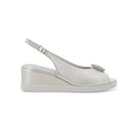 Melluso Sandalo Zeppa Platino con Accessorio Gioiello r80432q 37